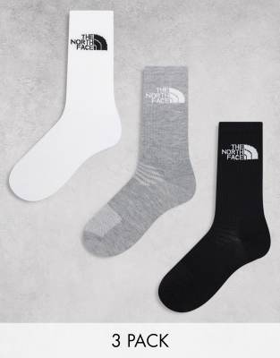 The North Face - Simple Dome - 3er-Pack Socken in Weiß, Grau und Schwarz mit Logo