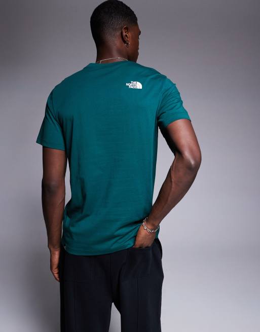 The North Face Simple Dome chest logo t-shirt in dark green, 4 of 4