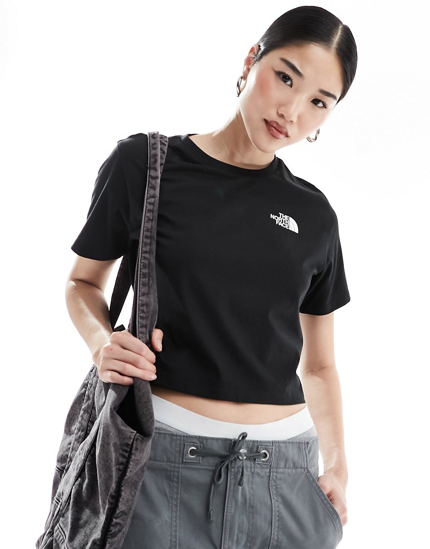 The North Face Simple Dome cropped logo t-shirt in black