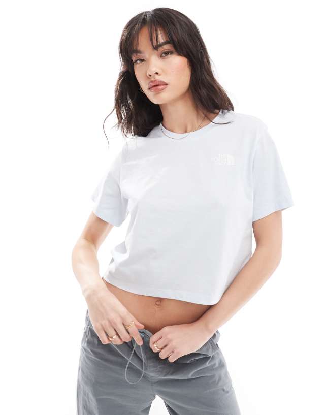 The North Face - simple dome cropped logo t-shirt in light blue