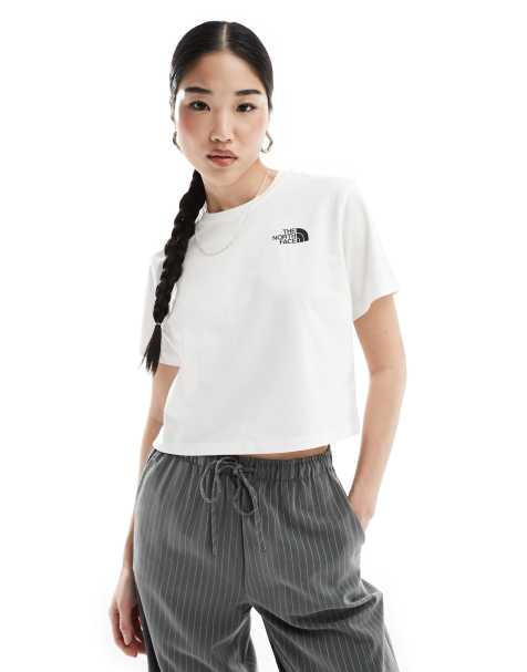 The North Face Simple Dome cropped logo t-shirt in white - view 1