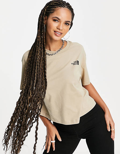  The North Face Simple Dome cropped t-shirt in beige 