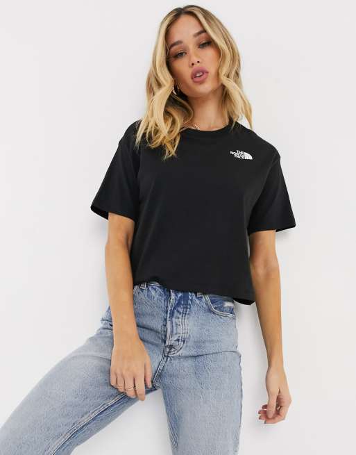 The North Face Simple Dome cropped T shirt in black Exclusive at ASOS