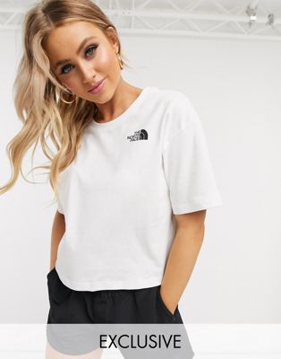 The North Face Simple Dome Cropped t-shirt in white Exclusive at ASOS | ASOS