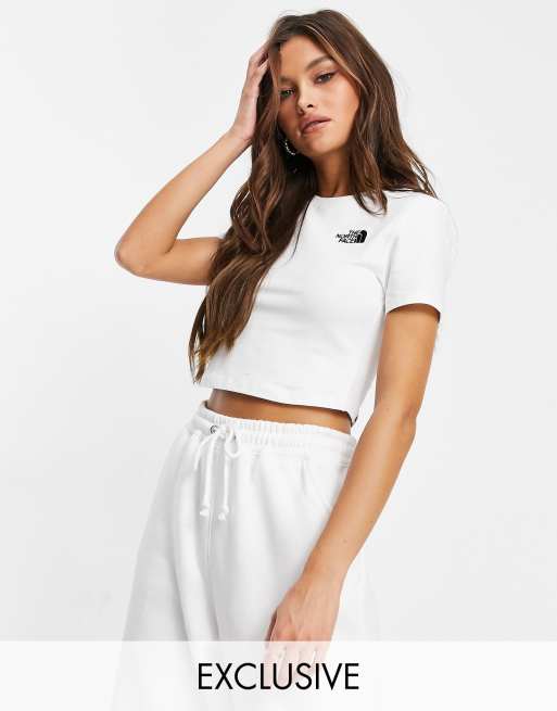 The North Face Simple Dome cropped t-shirt in white Exclusive at ASOS