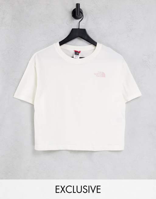 The North Face Simple Dome cropped t-shirt in white Exclusive at ASOS