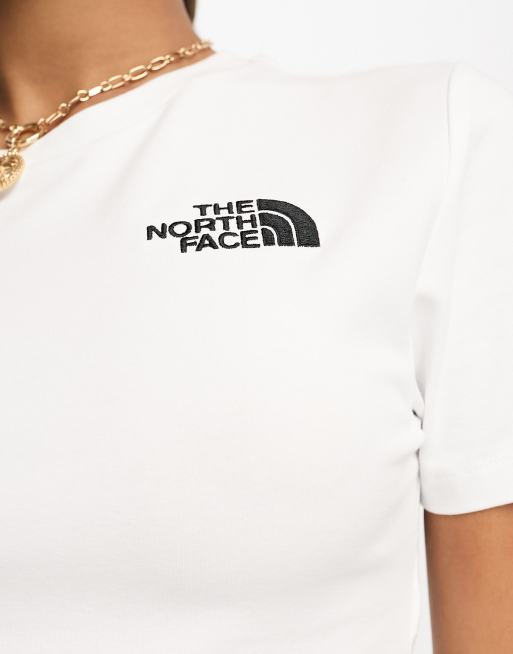 The North Face Simple Dome cropped tight T-shirt in white, 4 of 4