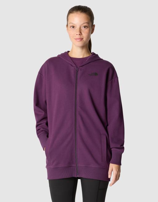 The North Face - Simple Dome - Felpa viola ribes con cappuccio, zip e rovescio a ricci