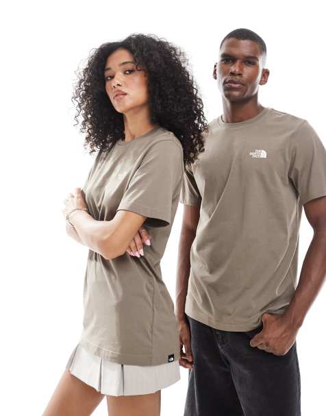 The North Face – Simple Dome – Jasnobrązowy T-shirt unisex z logo - view 1