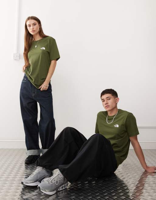 The North Face - Simple Dome - Kakifarvet T-shirt med logo, 3 af 4
