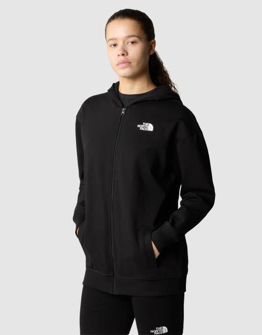 The North Face – Simple Dome – Kapuzenjacke TNF-Schwarz mit durchgehendem Reißverschluss und leichtem Loop-Baumwollmaterial innen