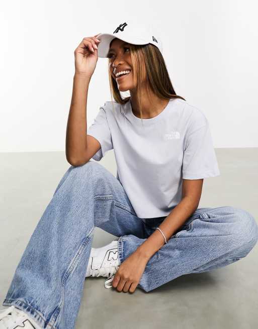 The North Face – Simple Dome – Kurz geschnittenes T-Shirt in Blassblau