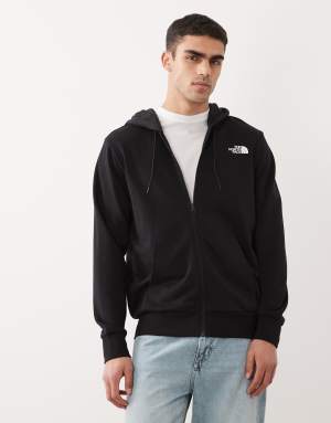 The North Face Simple Dome logo light full zip hoodie in black