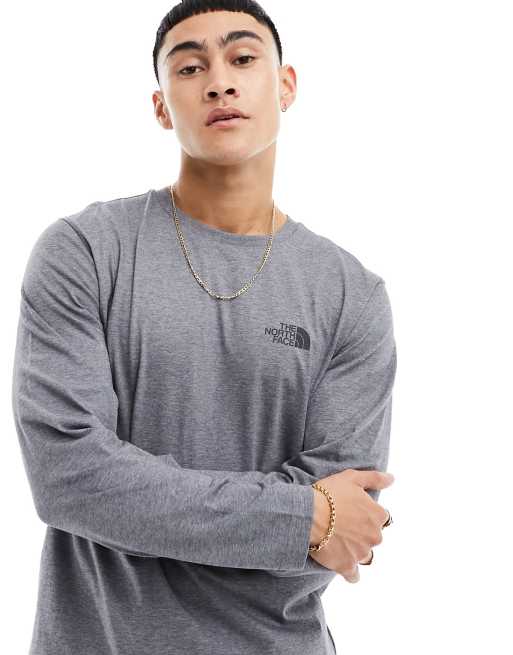 The North Face Simple Dome logo long sleeve t-shirt in grey heather | ASOS