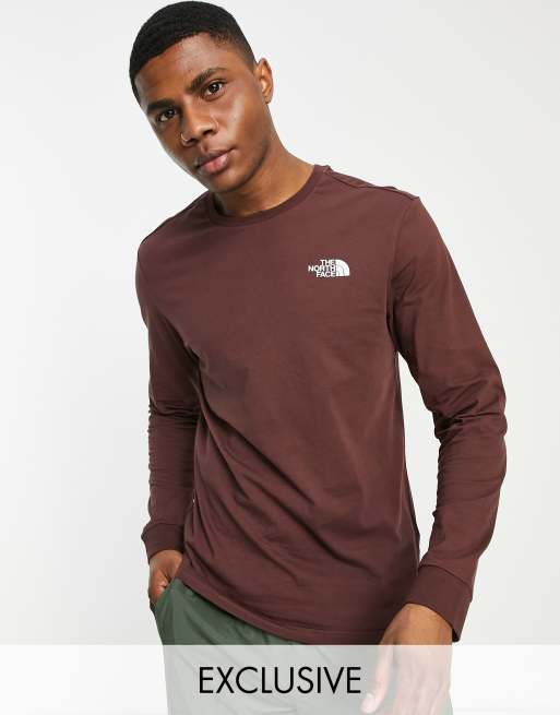 The North Face Simple Dome long sleeve t-shirt in burgundy Exclusive at ...