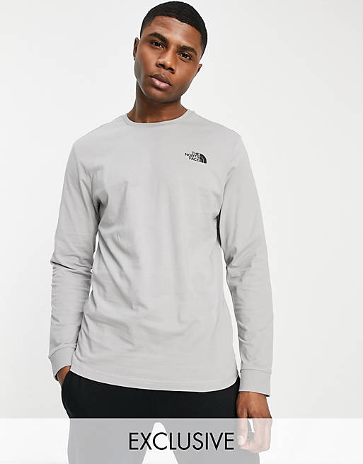 T-Shirts & Vests The North Face Simple Dome long sleeve t-shirt in grey Exclusive at  