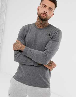 north face long sleeve t shirt grey