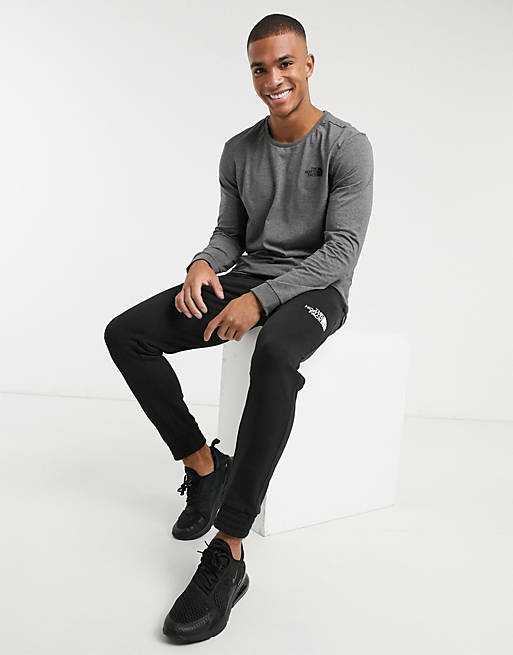  The North Face Simple Dome long sleeve t-shirt in grey 