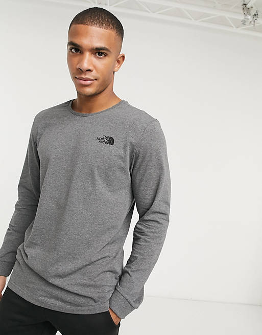  The North Face Simple Dome long sleeve t-shirt in grey 