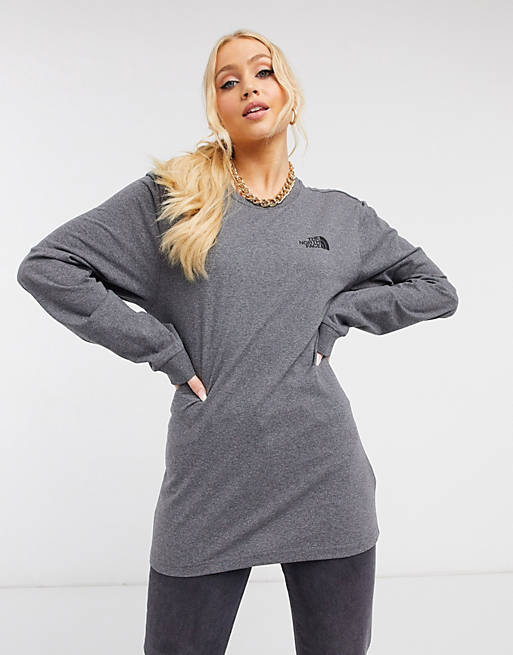 Tops The North Face Simple Dome long sleeve t-shirt in grey 