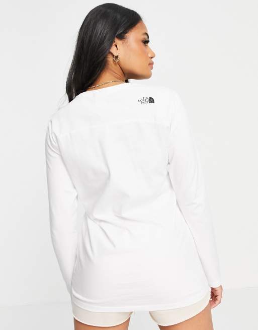 The North Face Simple Dome long sleeve t-shirt in white, 2 of 4