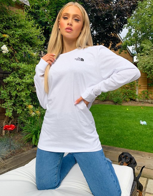 The North Face Simple Dome long sleeved t-shirt in white