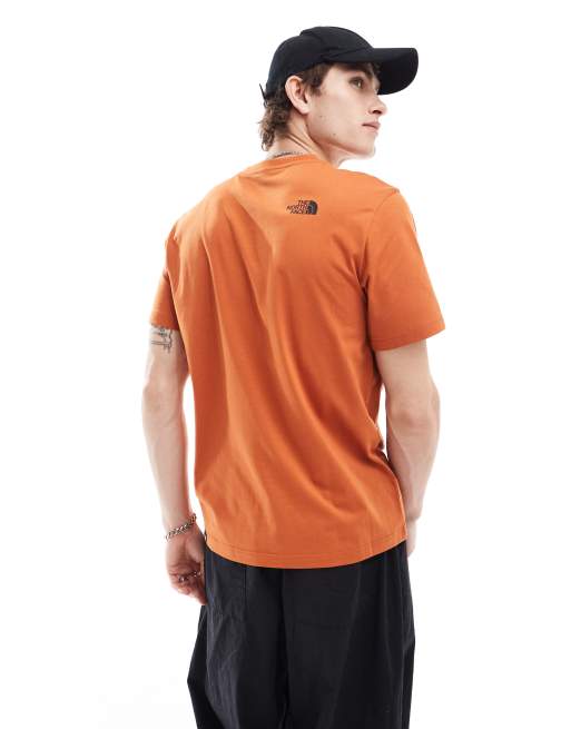 The North Face – Simple Dome – Miedziany T-shirt z logo, 3 z 4