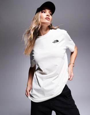 The North Face - Simple Dome - Oversize-T-Shirt in Wollweiß mit Logo