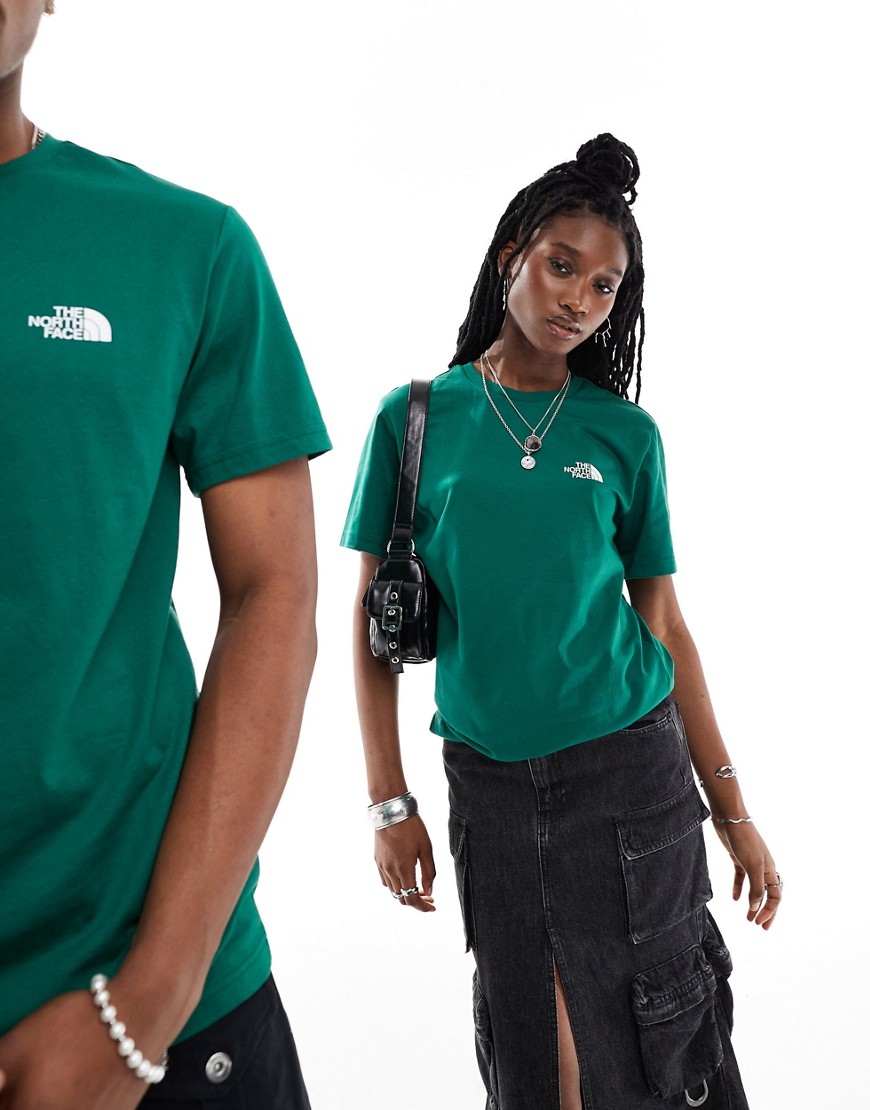 The North Face Simple Dome small logo t-shirt in dark green