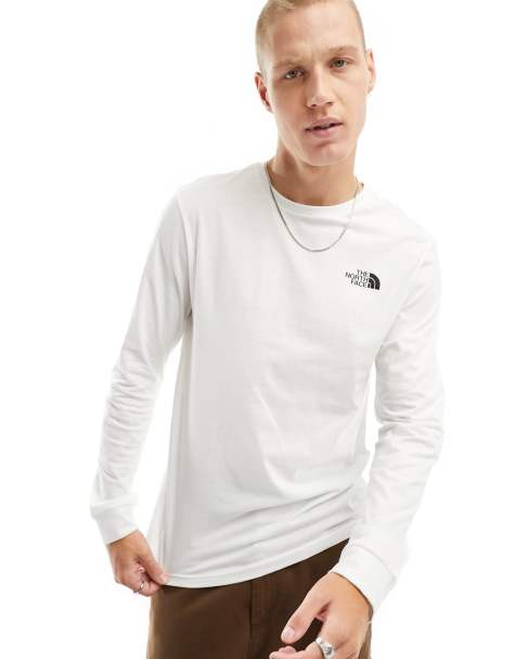 T-shirt ajusté manches longues côtelé blanc homme