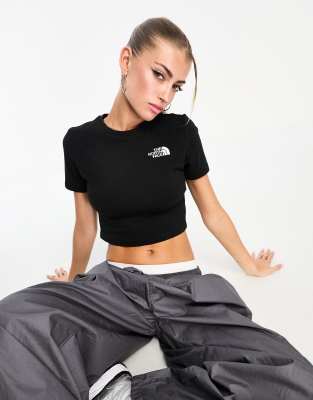 Simple Dome - T-shirt crop top ajusté - Noir S