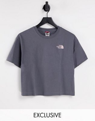 Tops The North Face - Simple Dome - T-shirt crop top - Gris/rose - Exclusivité
