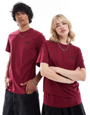 The North Face - Simple Dome - T-Shirt in Burgunderrot mit Logo