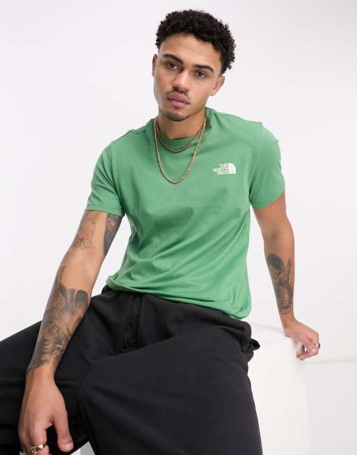 Green north cheap face t shirt