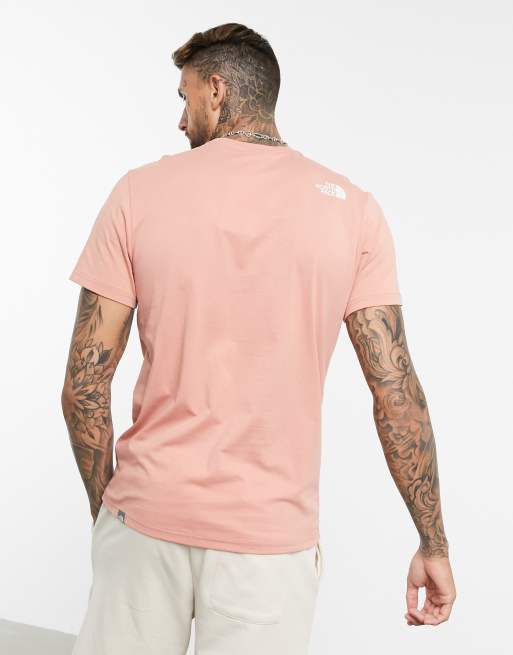 Pink north face t shirt clearance mens