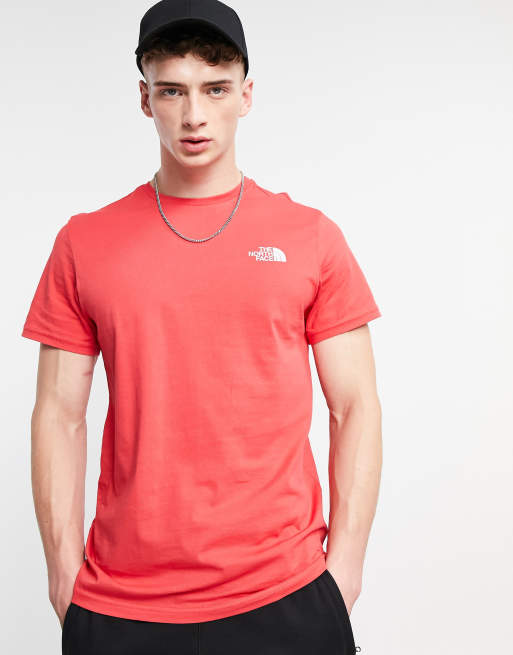 The north face on sale t shirt red