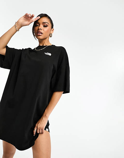 The North Face – Simple Dome – T-Shirt-Kleid in Schwarz | ASOS