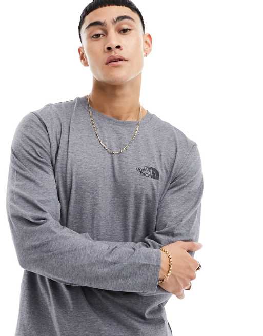 The North Face - Simple Dome - T-shirt met logo en lange mouwen in gemêleerd grijs