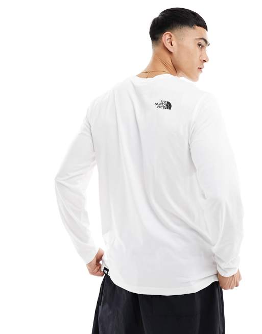 The North Face – Simple Dome – Vit långärmad t-shirt med logga, 3 av 4