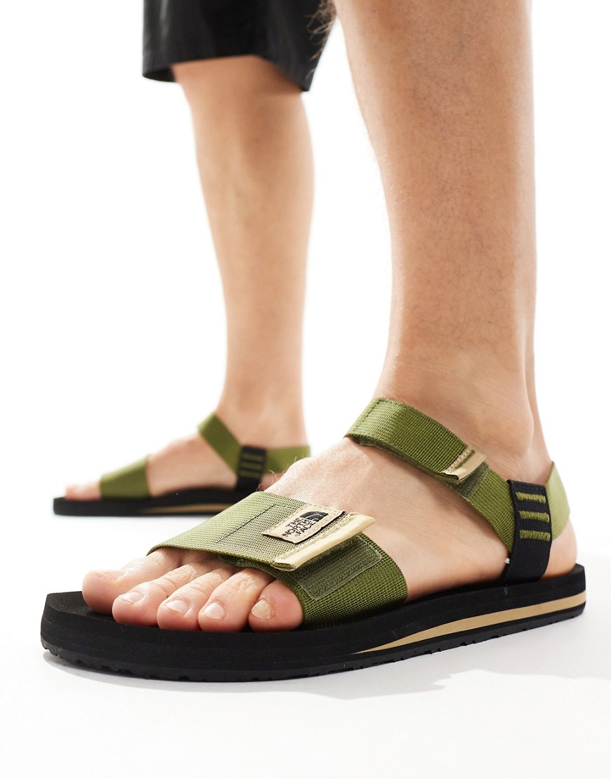 The North Face Skeena logo sandal in olive-Green