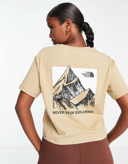 The North Face Sketch Box back print cropped t-shirt in beige Exclusive at ASOS