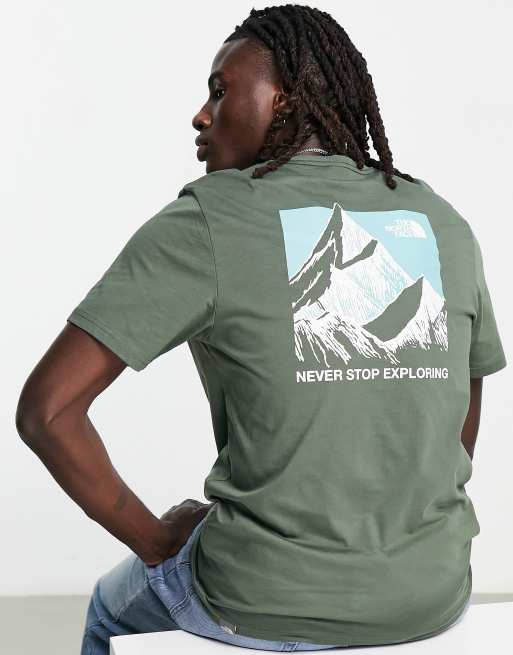 The North Face Sketch Box back print t-shirt in khaki Exclusive at