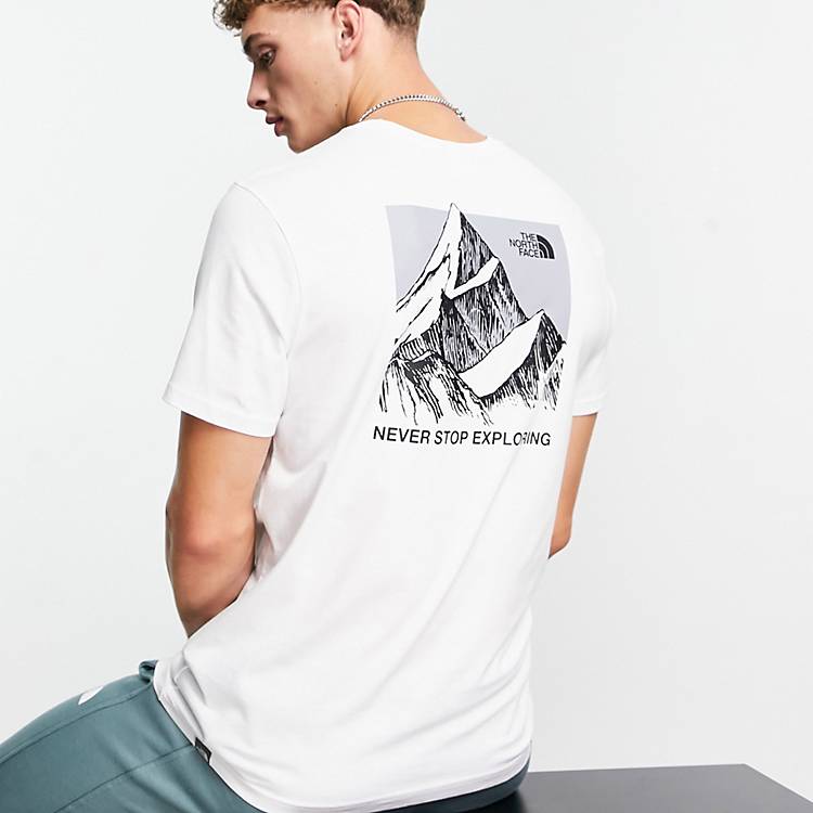 The North Face - Sketch Box Hvid T-shirt med print på ryggen Kun hos | ASOS