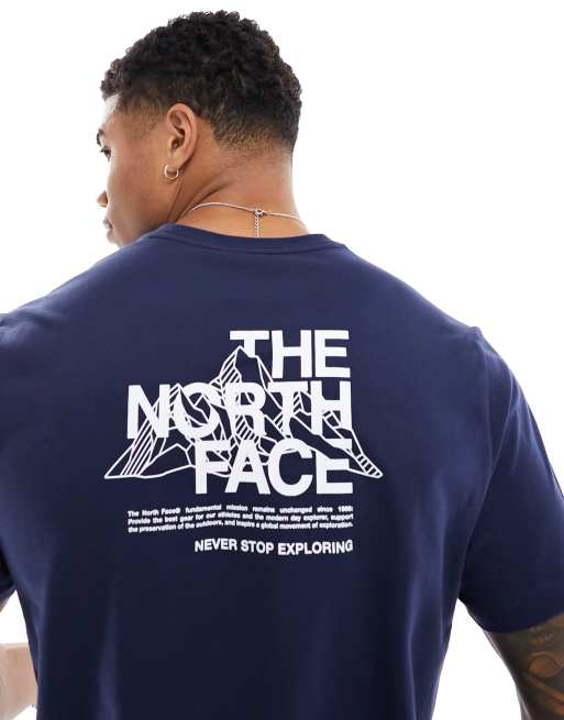 The North Face - Sketch - T-shirt in marineblauw/wit