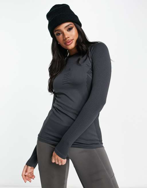 Women's Soft Matte Seamless Long-Sleeve Crew Bodysuit, Women's Tops