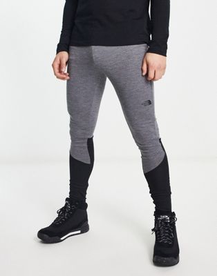 The North Face Ski Easy baselayer tights in grey and black