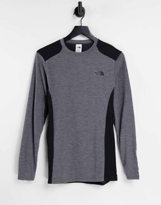 The North Face – Ski Easy – Langärmliges Baselayer-Oberteil in Grau und Schwarz