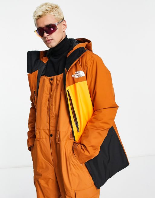 The North Face – Ski Sickline DryVent – Brązowo-pomarańczowa wodoodporna kurtka narciarska z izolacją