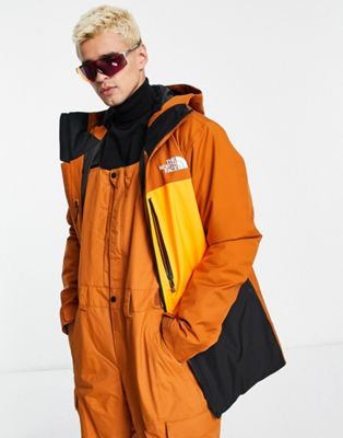 The North Face Ski Sickline insulated DryVent waterproof ski jacket in brown and orange
