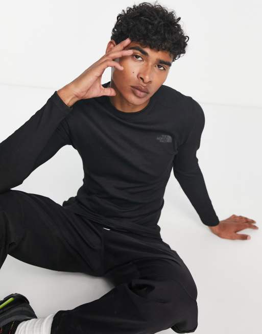 The North Face Ski Sport baselayer medium compression 1/4 zip in black and  grey